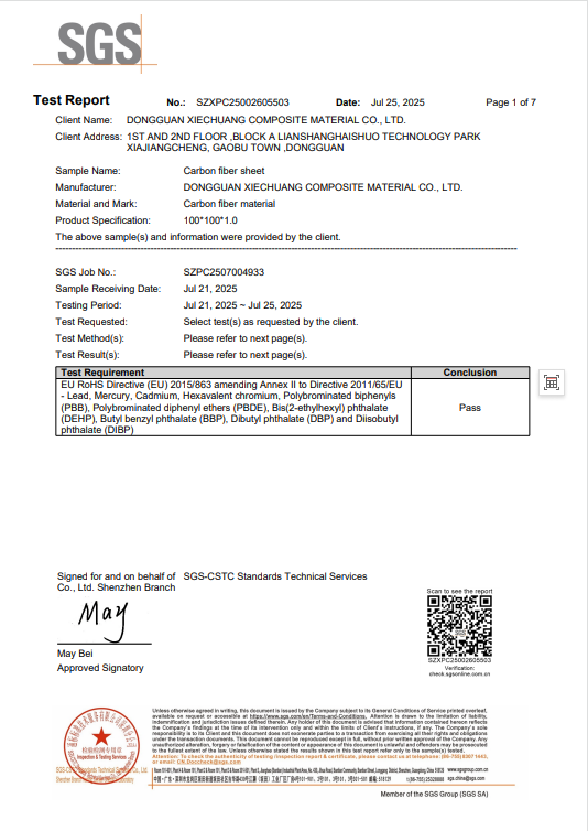 carbon fiber sheet  -SGS-2025