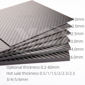 3K Twill matte carbon fiber Sheets 0.2-60mm size 600*1000mm