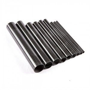 Carbon round tubes 3k Plain glossy OD 6-200mm length 1500mm