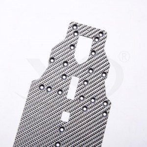 Silver carbon fiber cnc cut for Rc chassis