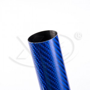 blue green orange carbon fiber tubes different size