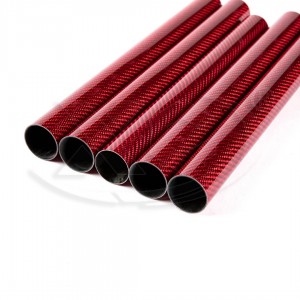 Red carbon fiber round tubes OD 6-200MM Length 1000mm