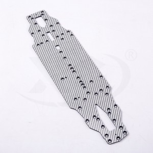 Silver carbon fiber cnc cut for Rc chassis