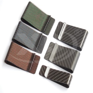 Customized carbon fiber money clip carbon wallet  with different