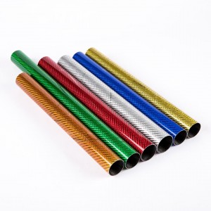 Mixed Color carbon fiber tubes red green different size