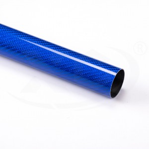 blue green orange carbon fiber tubes different size