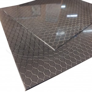 Hexagon Honeycomb Carbon Fiber Plates glossy 1.5mm 2mm , 3mm