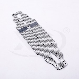 Silver carbon fiber cnc cut for Rc chassis