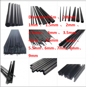 Pultruded-carbon-tube custom size 0.5mm、0.8mm、1mm、2mm、3mm、4mm、5mm